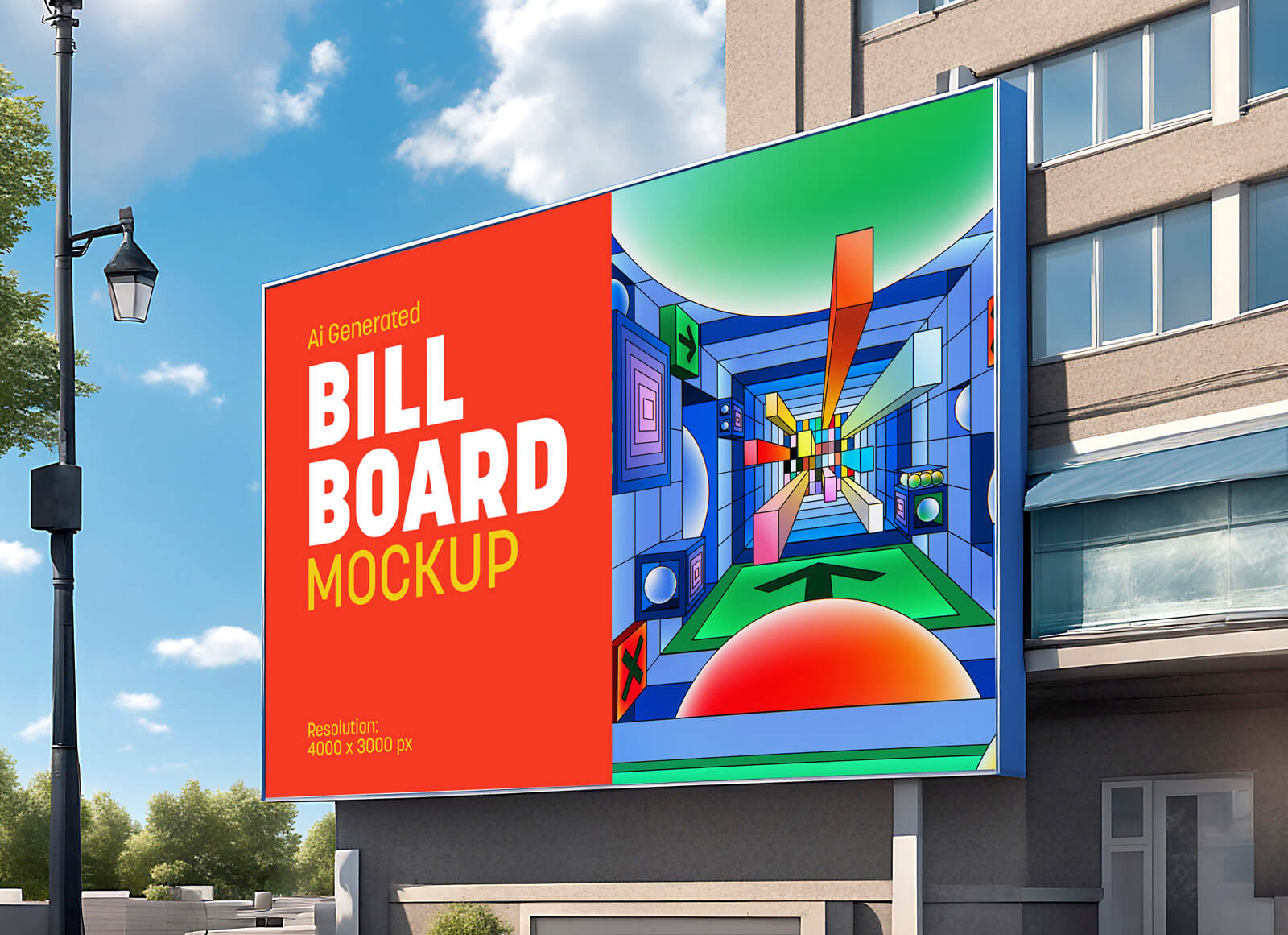 Free-Billboard-Against-Building-Mockup-PSD