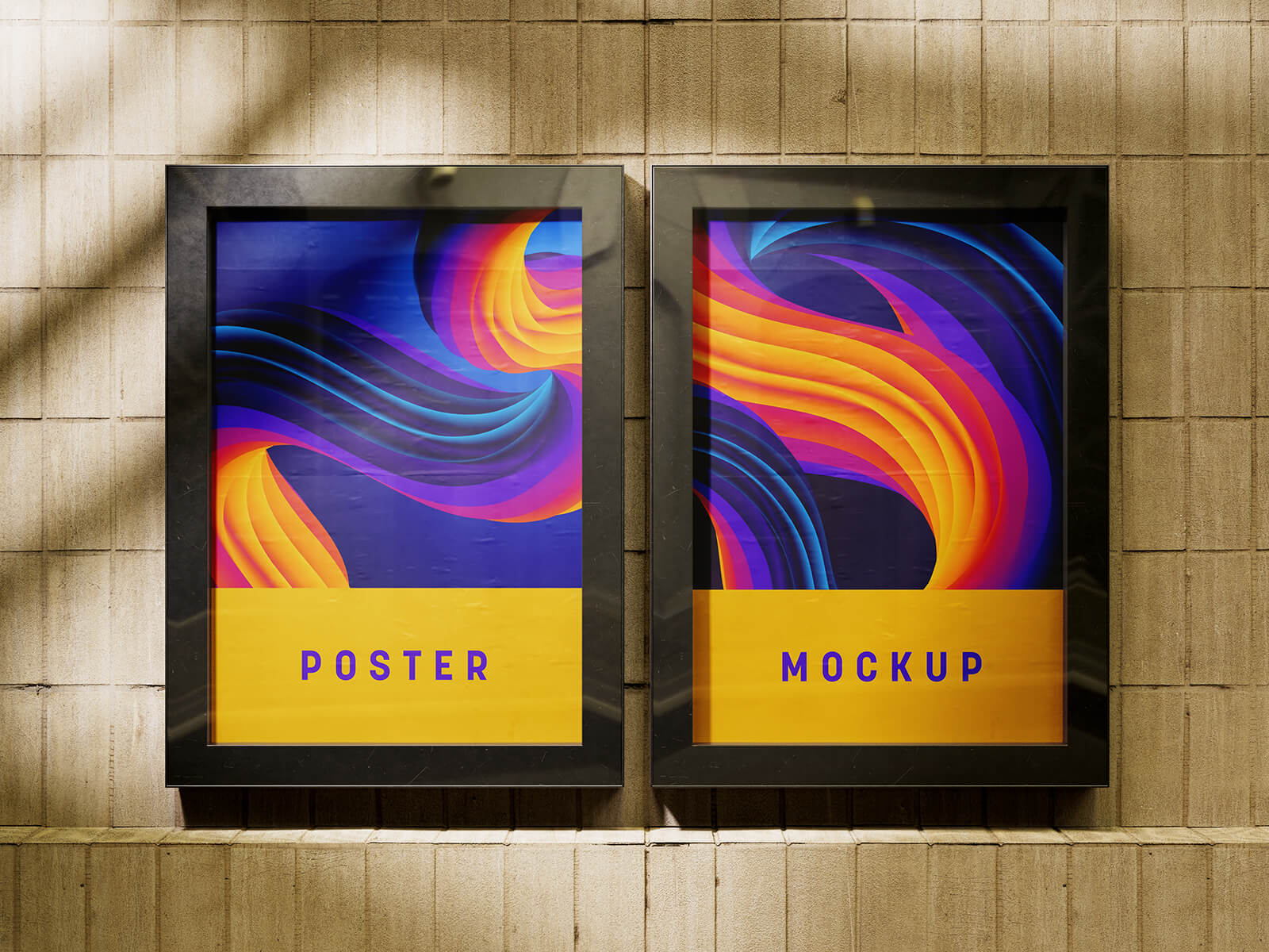 Free Black Frame Outdoor Poster Mockup PSD Set