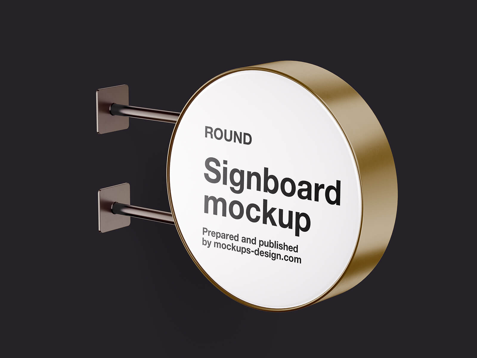 Free Premium Round Signboard Mockup PSD