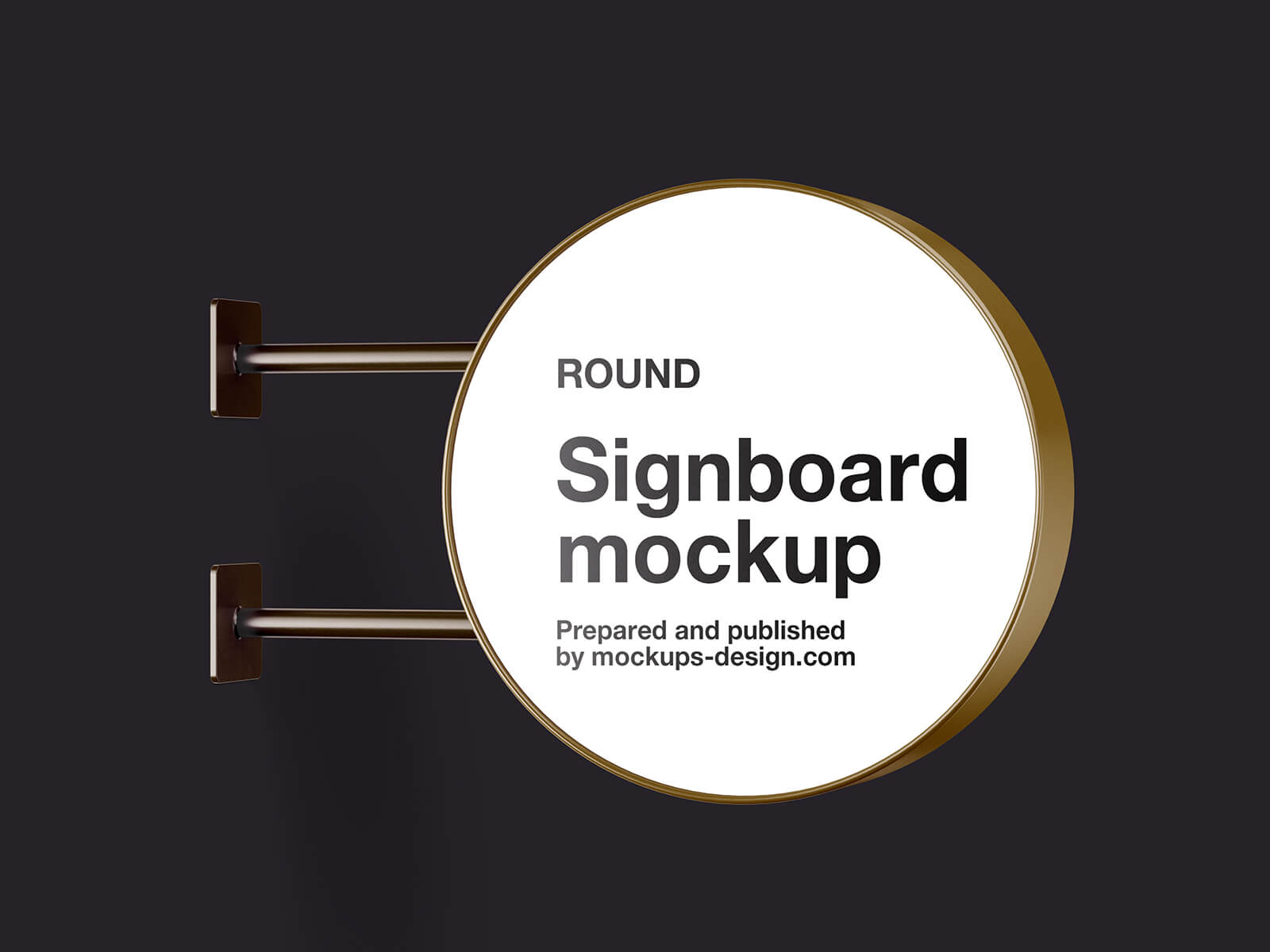 Free Premium Round Signboard Mockup PSD