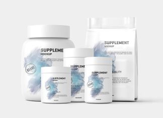 Free Protein Supplement Jar Pack Mockup PSD