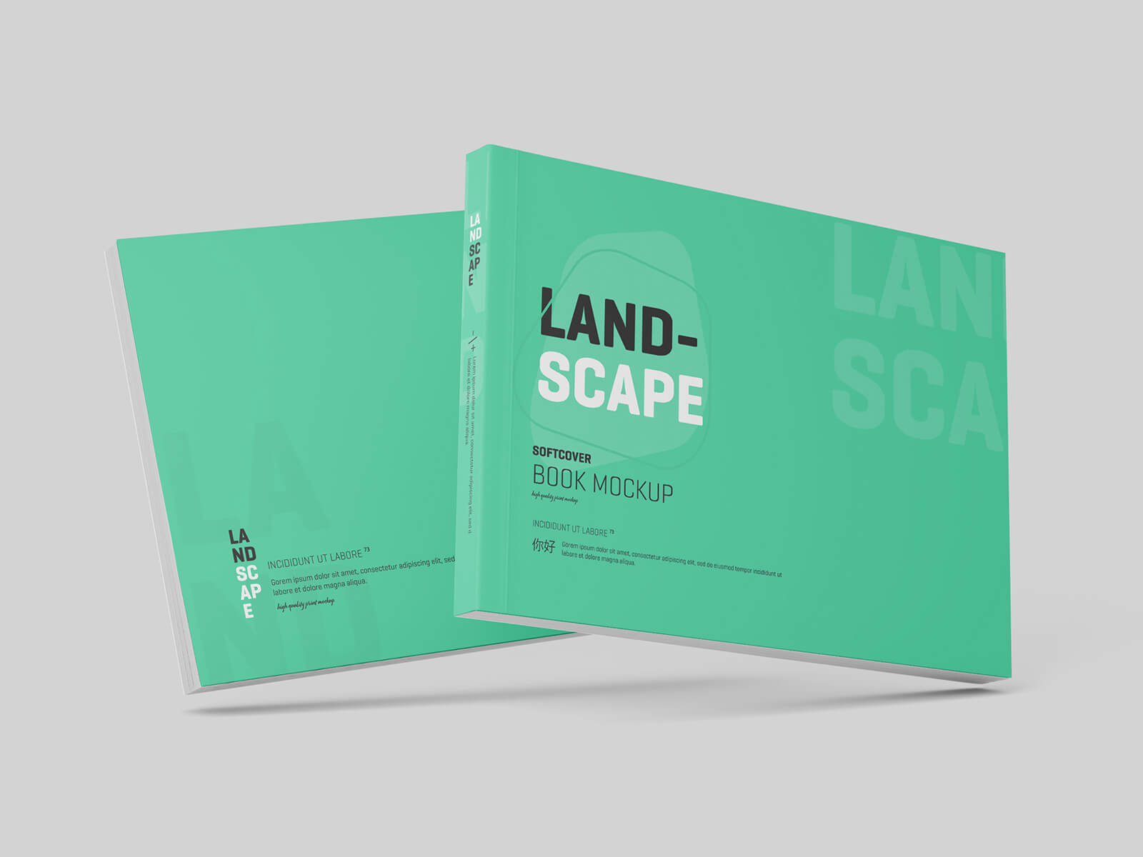 Free Softcover Landscape Book Cover Mockup PSD Files