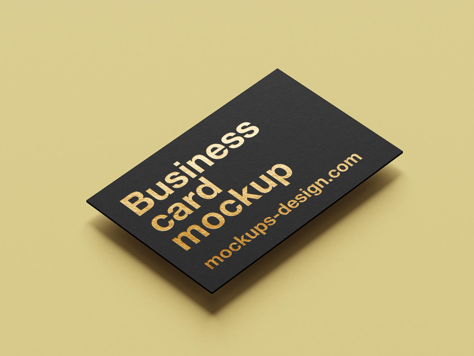 Free Gold Metallic Foil Business Card Mockup PSD 