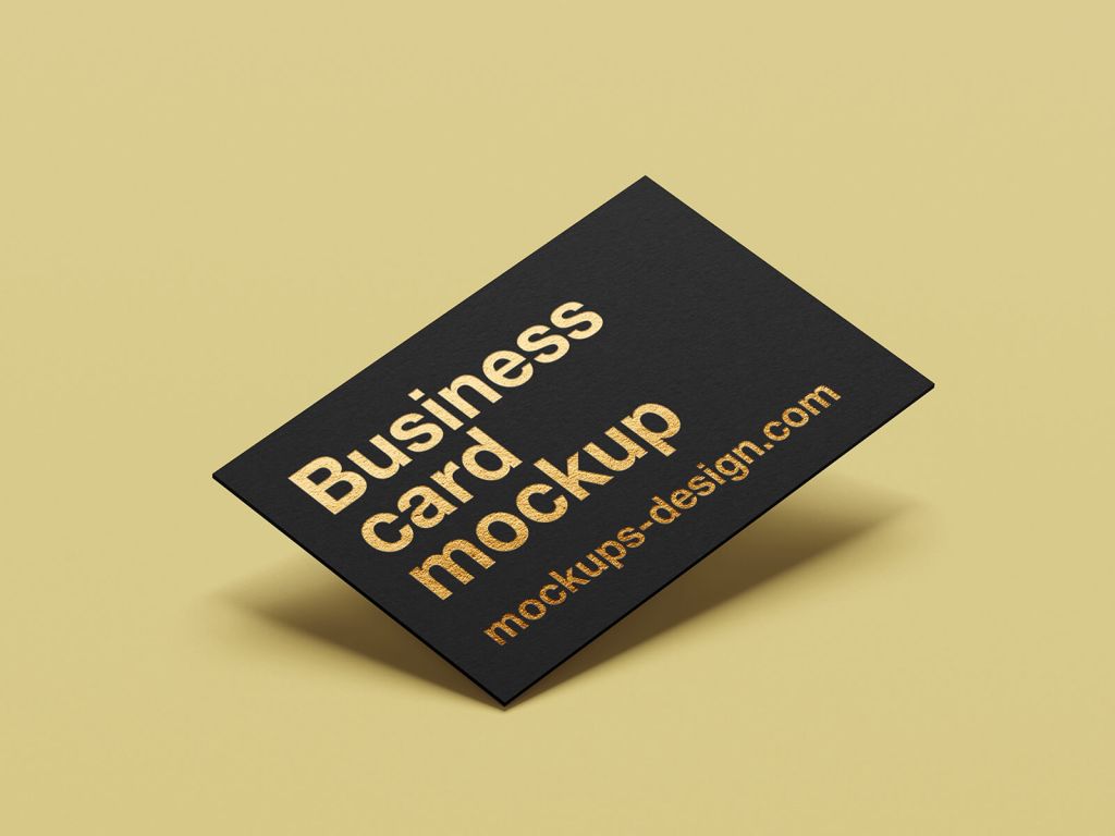 4 Free Gold Metallic Foil Business Card Mockup PSD Files - Good Mockups