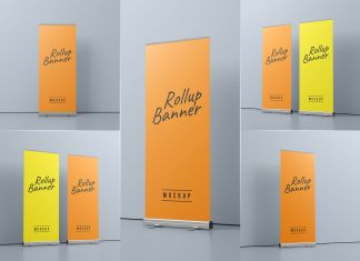 Free Roll-up Banner Mockup PSD