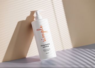 Free-Against-Wall-White-Pump-Bottle-Mockup-PSD