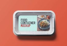Free Aluminum Disposable Food Container Mockup PSD