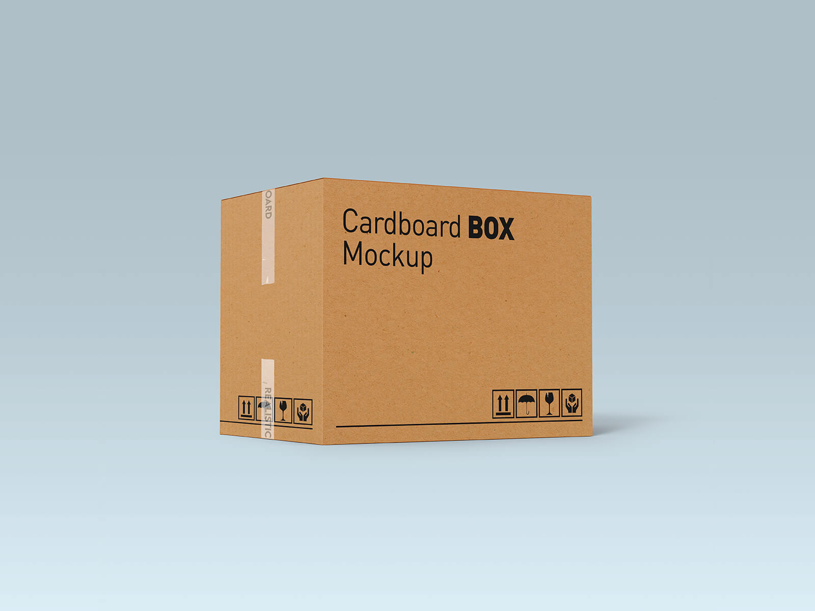 Free Cardboard Shipping Box Mockup PSD