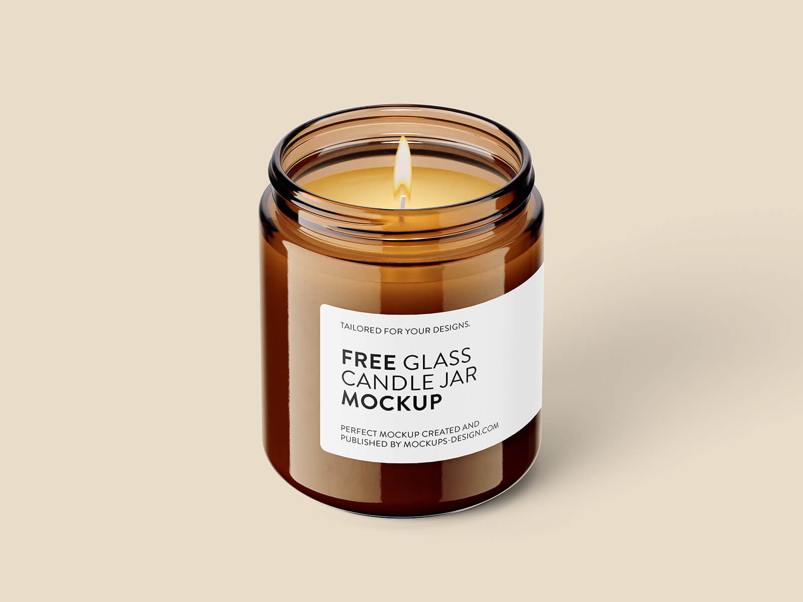 Free Clear Glass Scented Jar Candle Mockup PSD