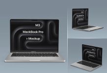 Free M3 MacBook Pro 14 2023 Mockup PSD