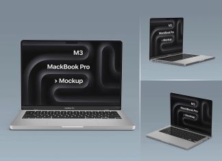 Free M3 MacBook Pro 14 2023 Mockup PSD