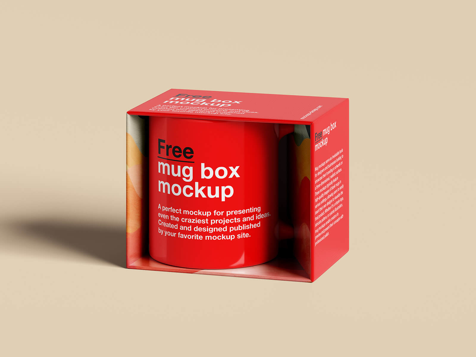 Free Mug In A Box Mockup PSD