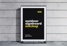 Free Photorealistic Outdoor Signboard Mockup PSD