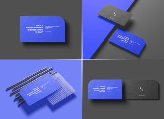 Free Single Rounded Corner Business Card Mockup PSD