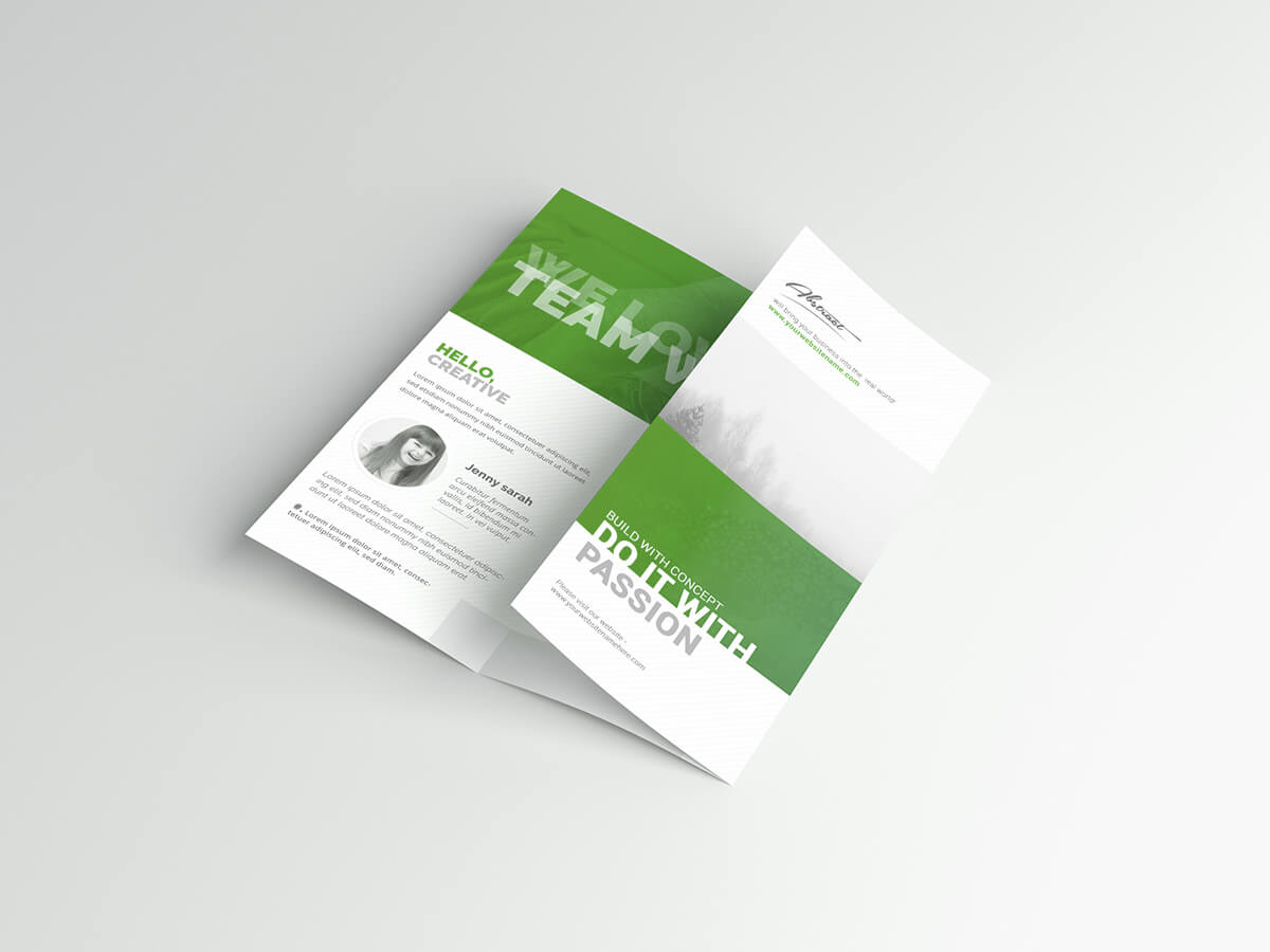 Free US Letter Size Tri-Fold Brochure Mockup PSD Set