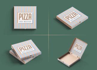 Free Pizza Box Mock-up PSD