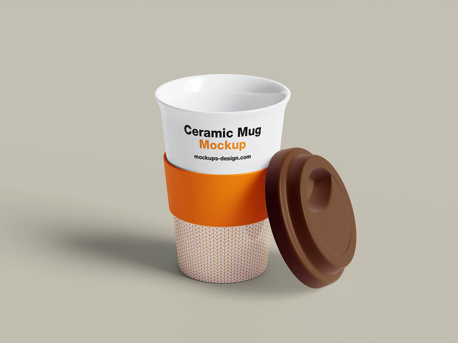 Free Reusable Ceramic Mug With Cap Mockup PSD