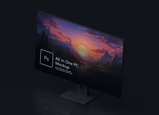 Free All-in-One PC (AIO) Mockup PSD