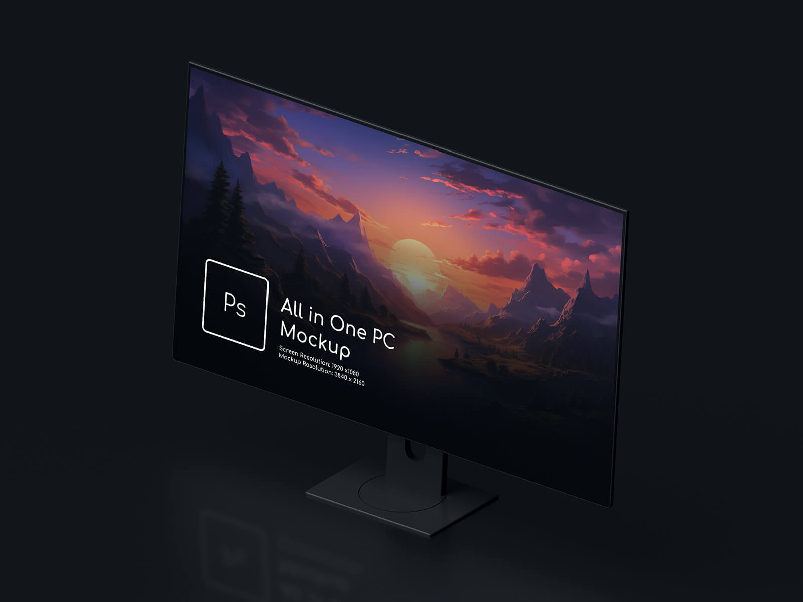 Free All-in-One PC (AIO) Mockup PSD