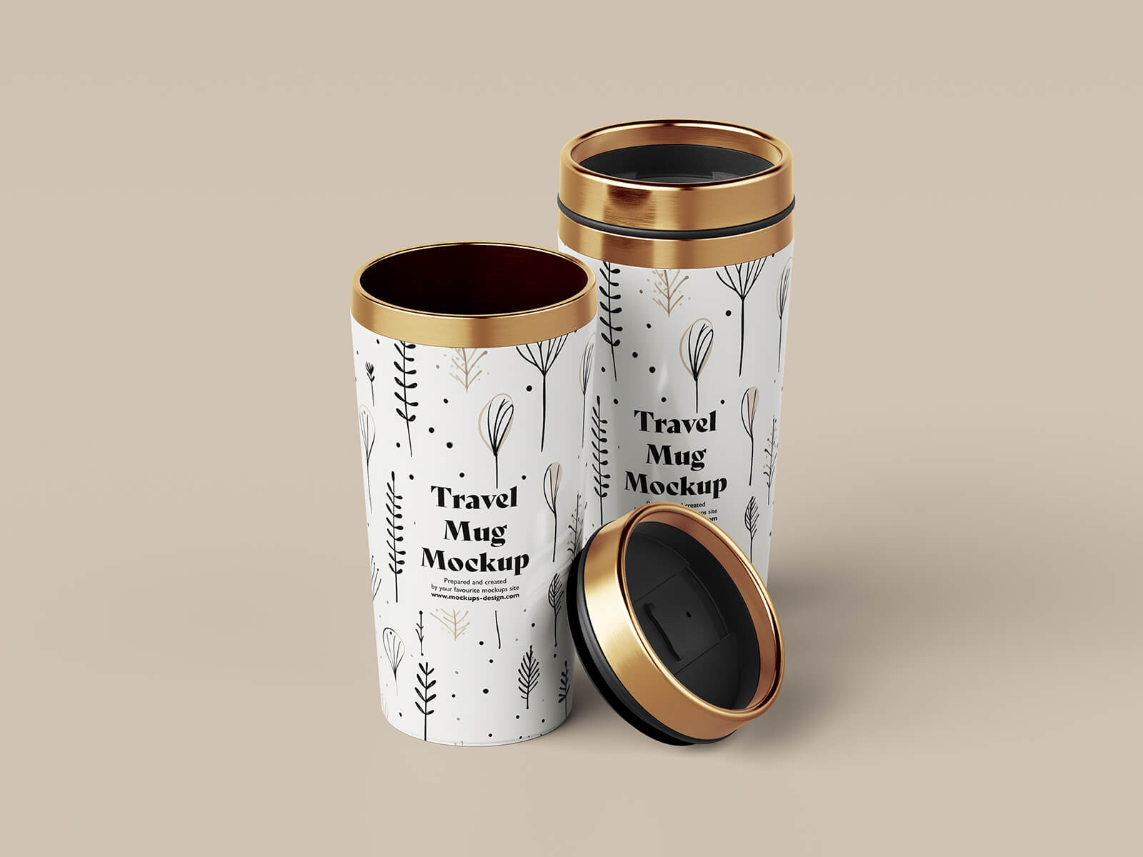 Free Coffee Travel Mug Mockup PSD