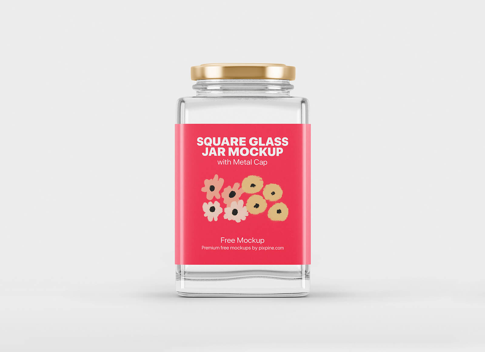 Free Empty Square Glass Jar Mockup PSD