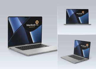 Free M3 MacBook Pro 16 2024 Mockup PSD Set