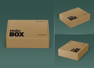 Free Mailer Box Mockup PSD