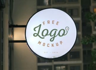 Free-Round-Signage-on-Building-Mockup-PSD