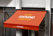 Free Shop Awning Mockup PSD