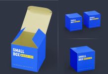 Free Small Product Packaging Box Mockup PSD Set