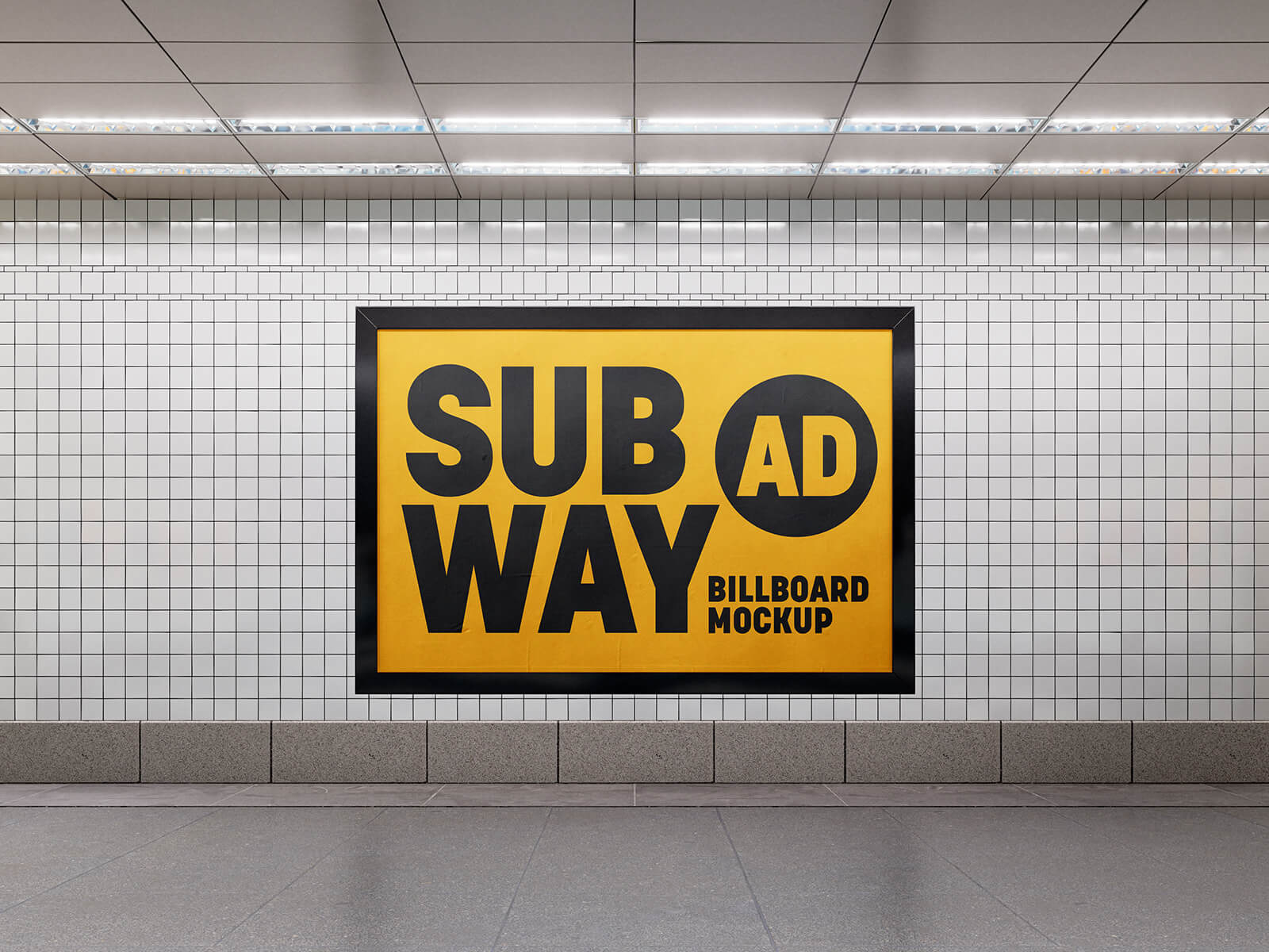 Free Subway Ad Billboard Mockup PSD