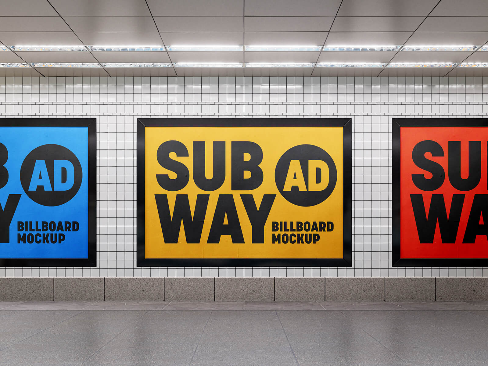 Free Subway Ad Billboard Mockup PSD