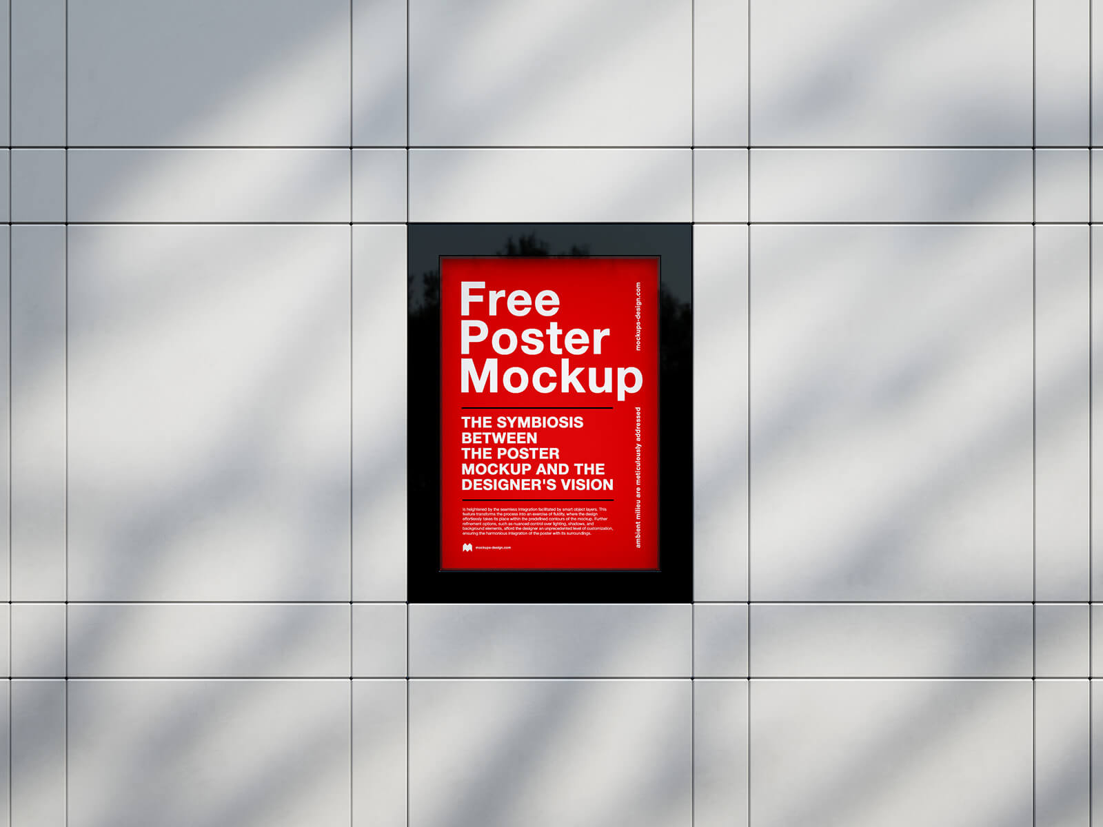Free Wall Mounted Framed Poster Mockup PSD