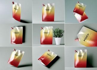 Free Plastic Spout Doypack Standup Pouch Mockup