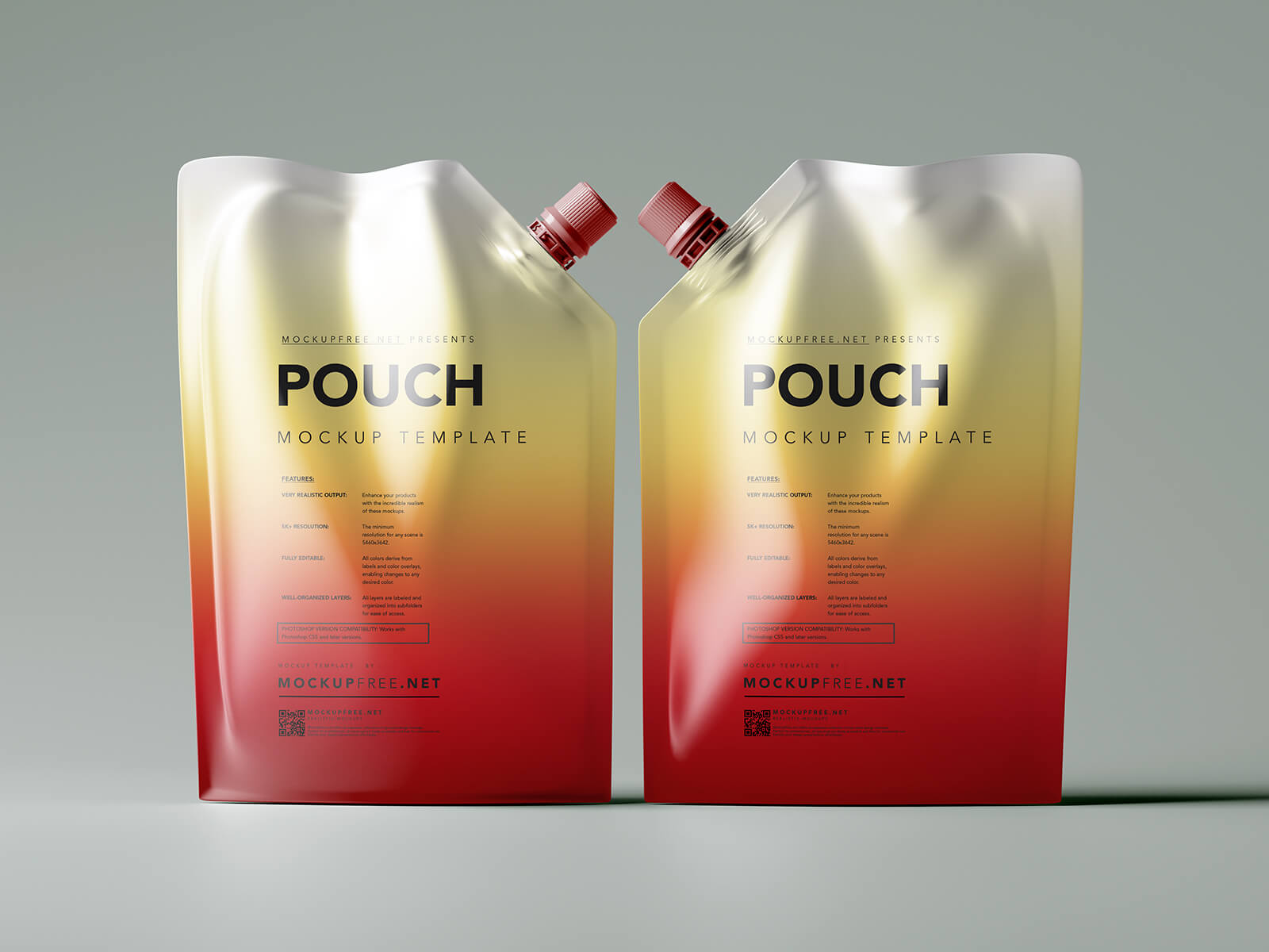 Free Plastic Spout Doypack Standup Pouch Mockup