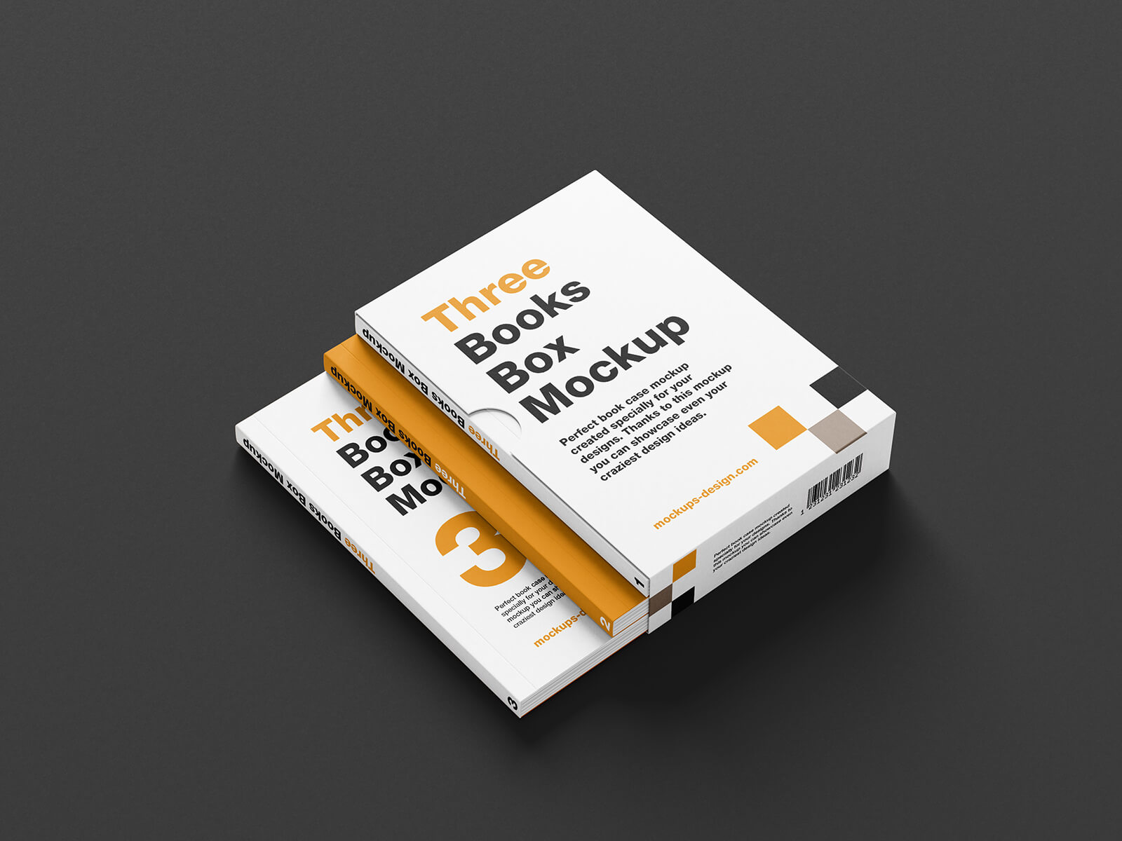 Free 3-Book Slipcase Mockup PSD