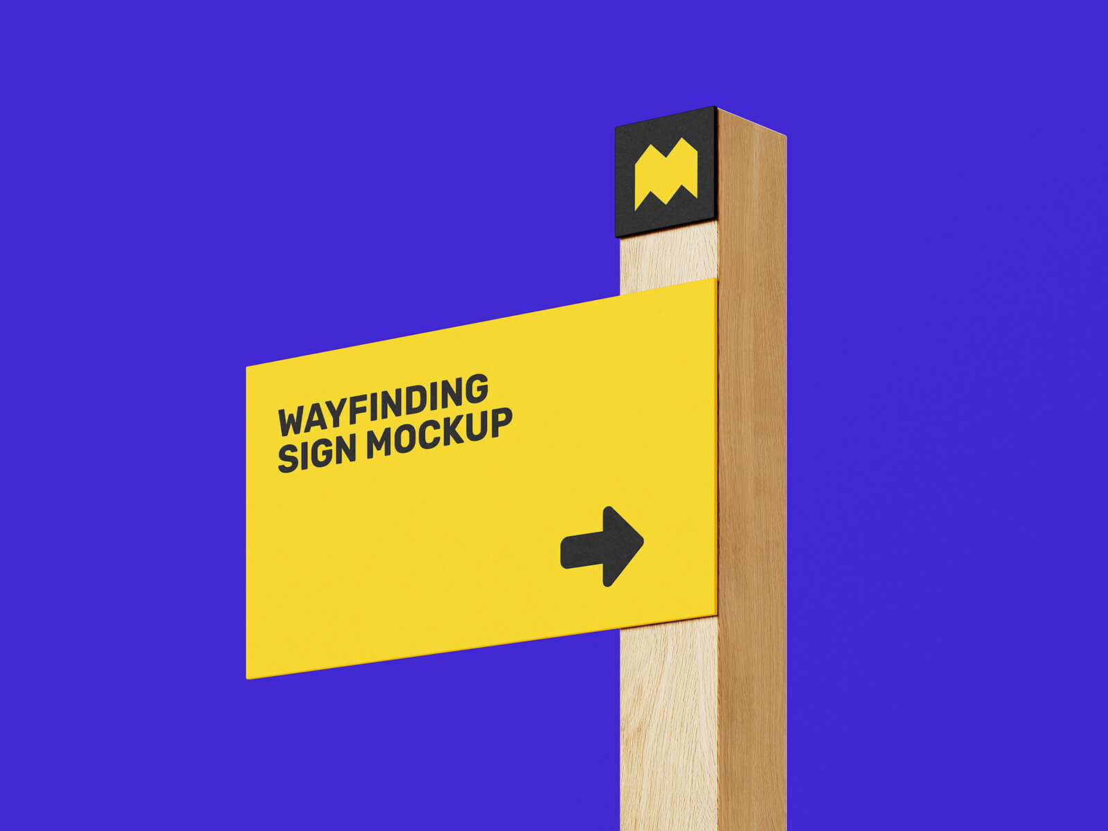 Free Wooden Wayfinding Signage Mockup PSD