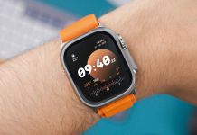 Free Apple Watch Ultra On The Wrist Mockup PSD