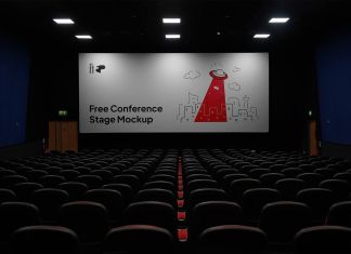 Free Conference Hall Screen Mockup PSD