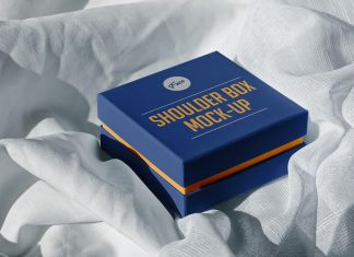 Free Luxury Gapped Shoulder Gift Box Mockup PSD