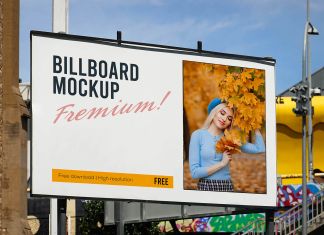 Free Street Billboard Mockup PSD