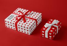 Free Valentine’s Day Gift Boxes Mockup PSD