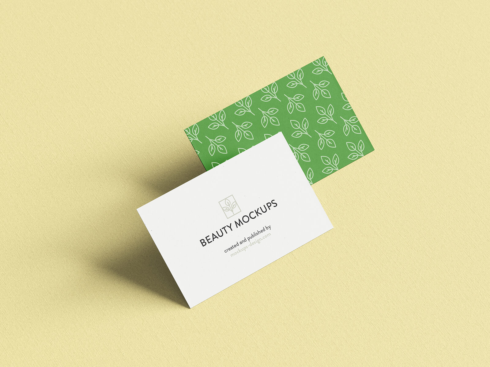 Free Paper Background Business Card Mockup PSD