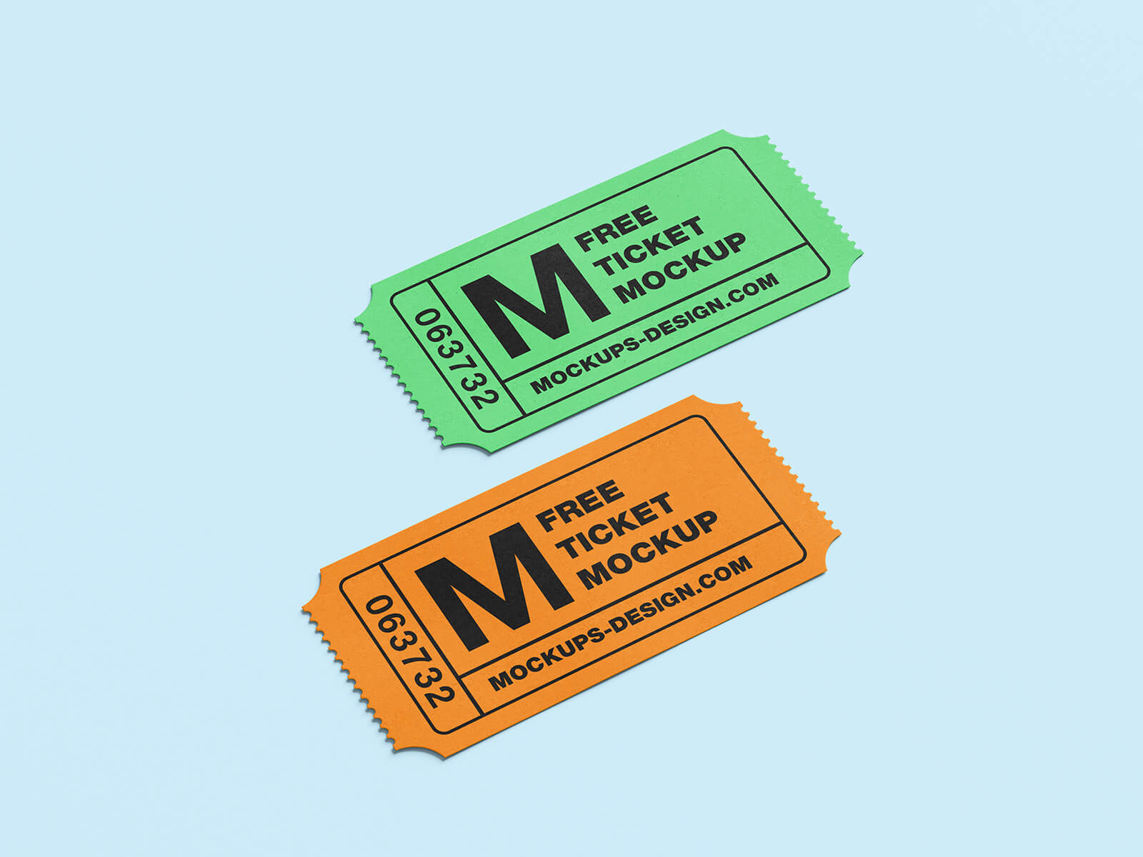 Free Paper Ticket Coupon Mockup PSD