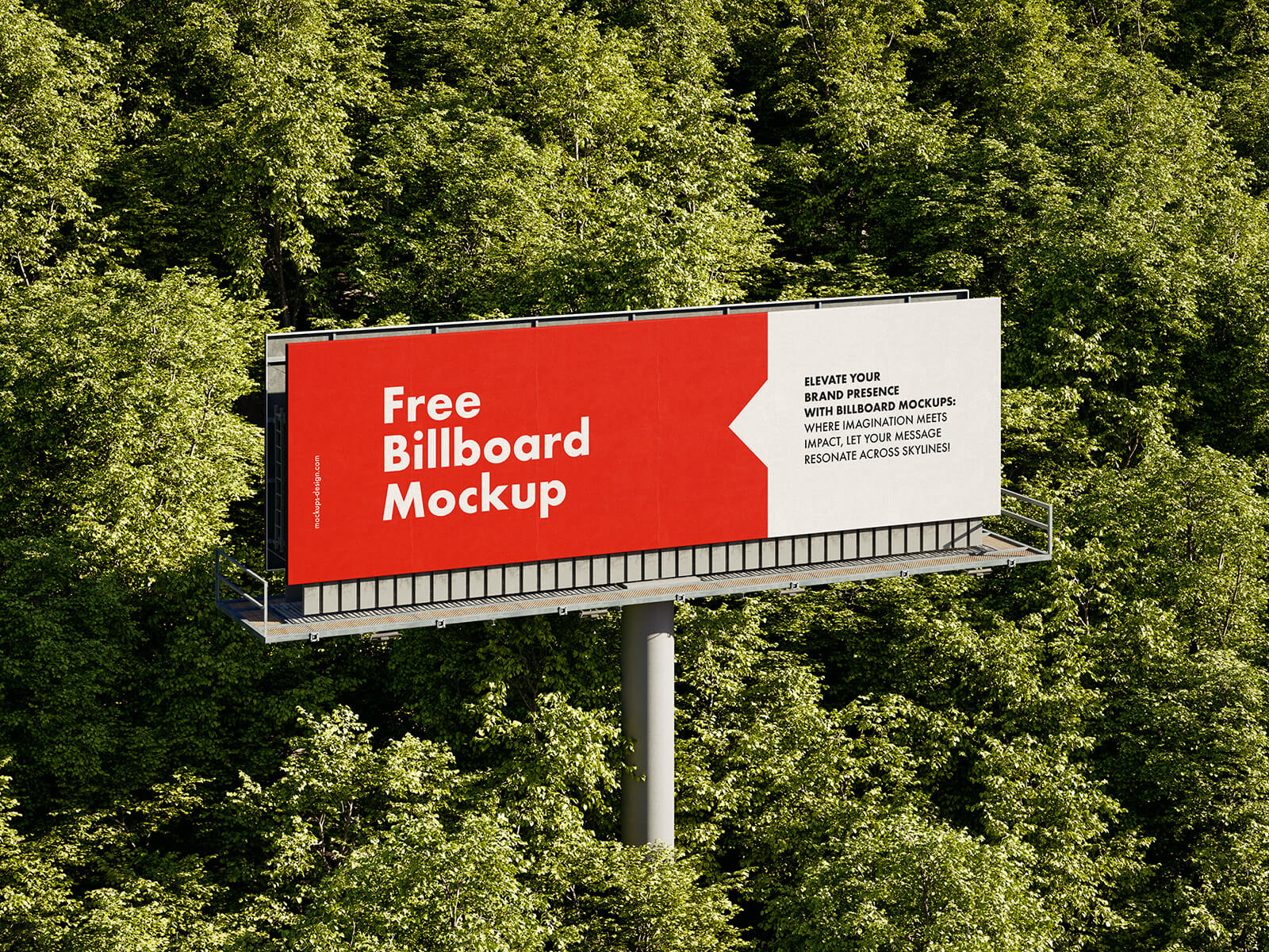 Free Billboard Around Trees Mockup PSD Set 