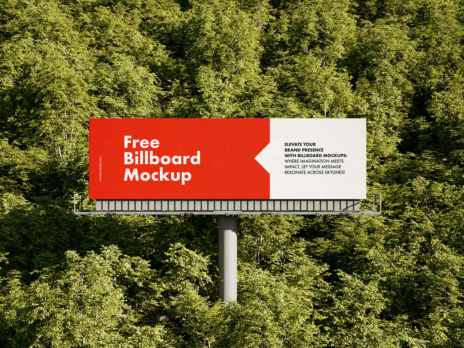 Free Billboard Around Trees Mockup PSD Set 