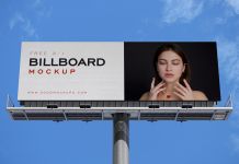 Free Clear Sky Hoarding / Billboard Mockup PSD