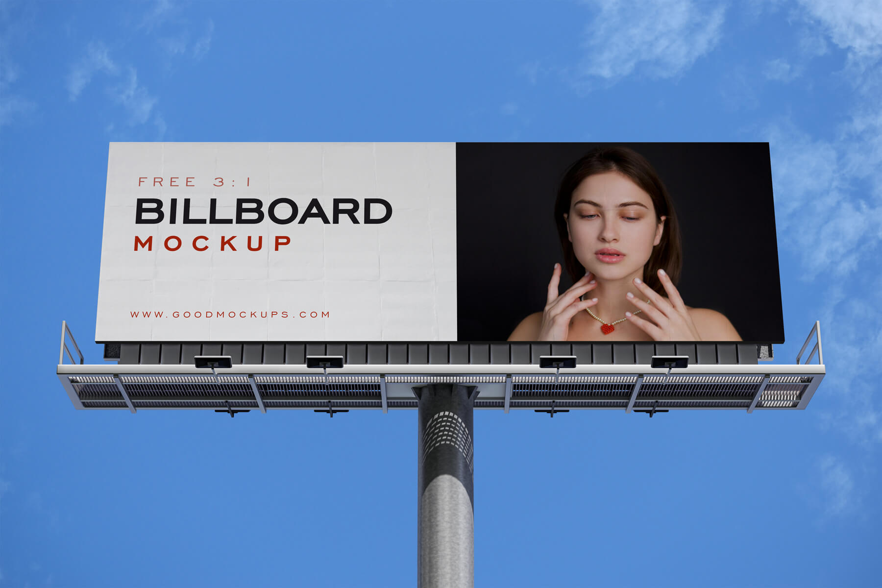 Free Clear Sky Hoarding / Billboard Mockup PSD