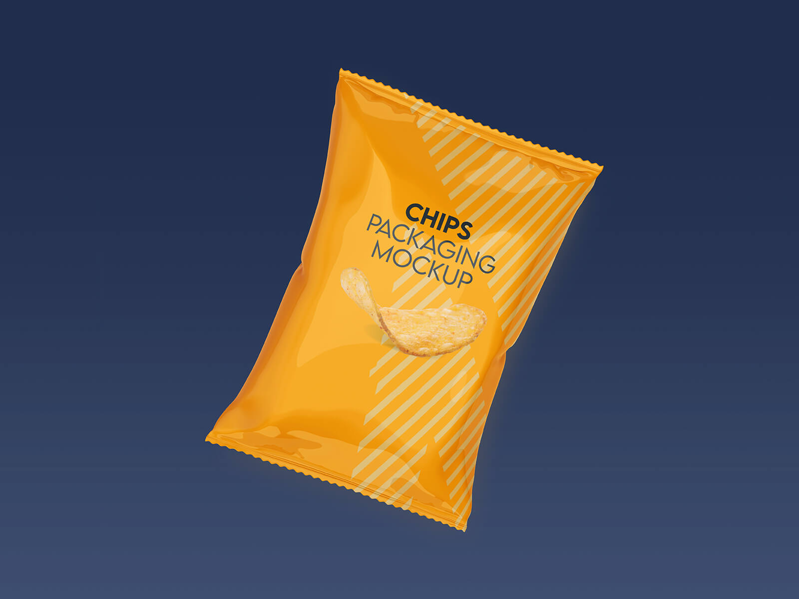 Free Chips Packaging Snack Bag Mockup PSD