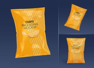 Free Chips Packaging Snack Bag Mockup PSD